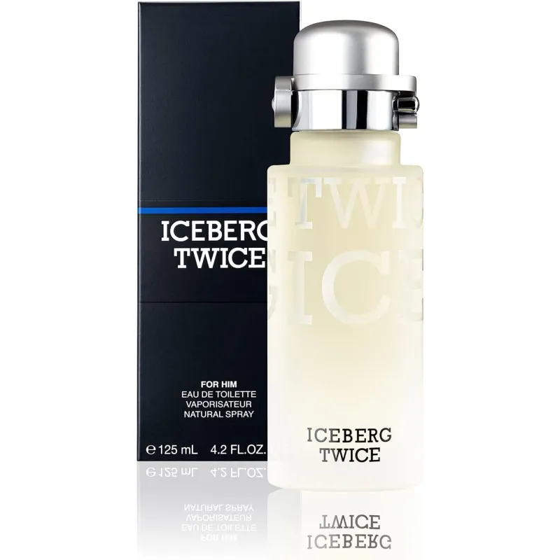 ICEBERG Twice Man – Eau de Toilette 125 ml, Profumo da Uomo dalle Note Fougère Aromatiche, Lussuoso Flacone in Vetro Trasparente