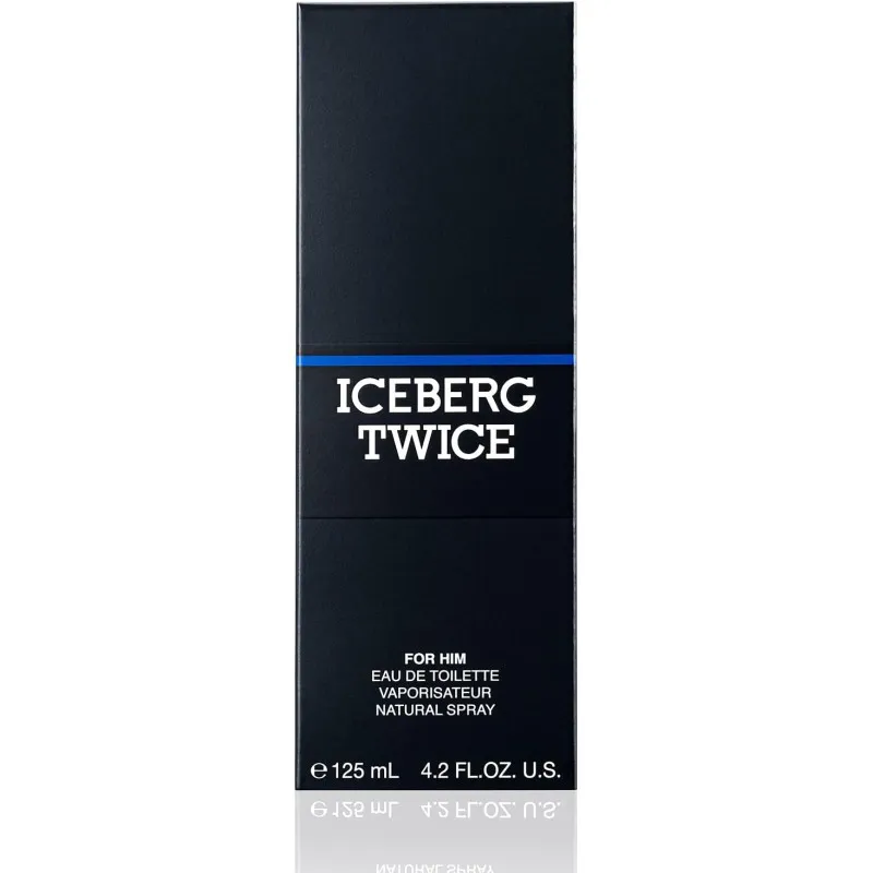 ICEBERG Twice Man – Eau de Toilette 125 ml, Profumo da Uomo dalle Note Fougère Aromatiche, Lussuoso Flacone in Vetro Trasparente