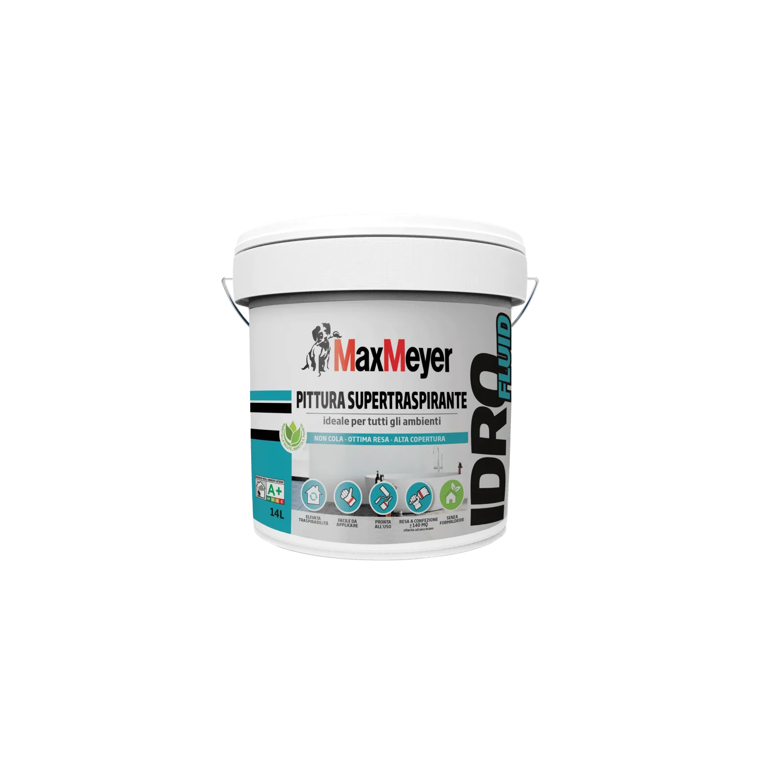Idropittura supertraspirante MaxMeyer Idrofluid bianco 14 l