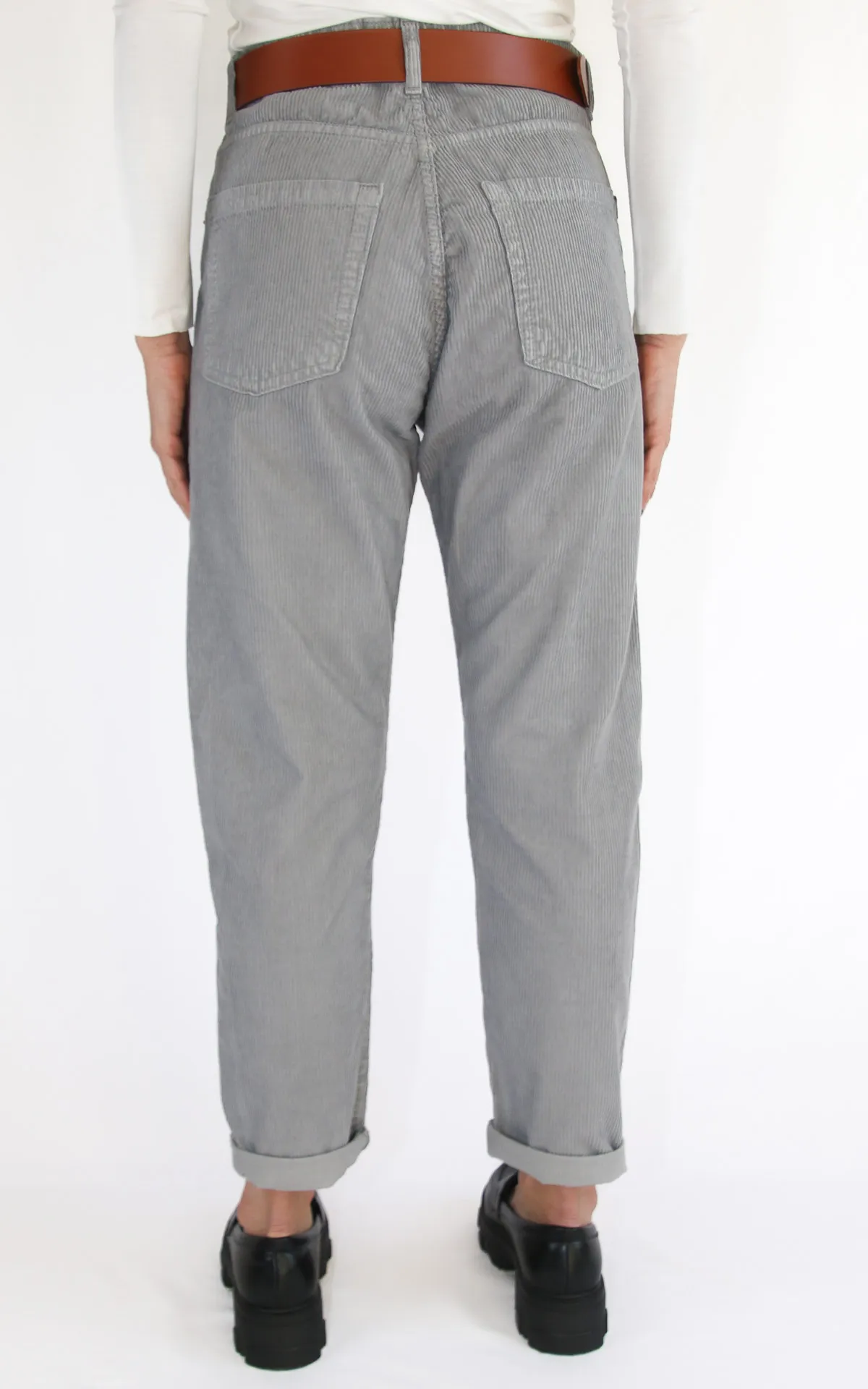 Initial- pantalone velluto mom fit – grigio
