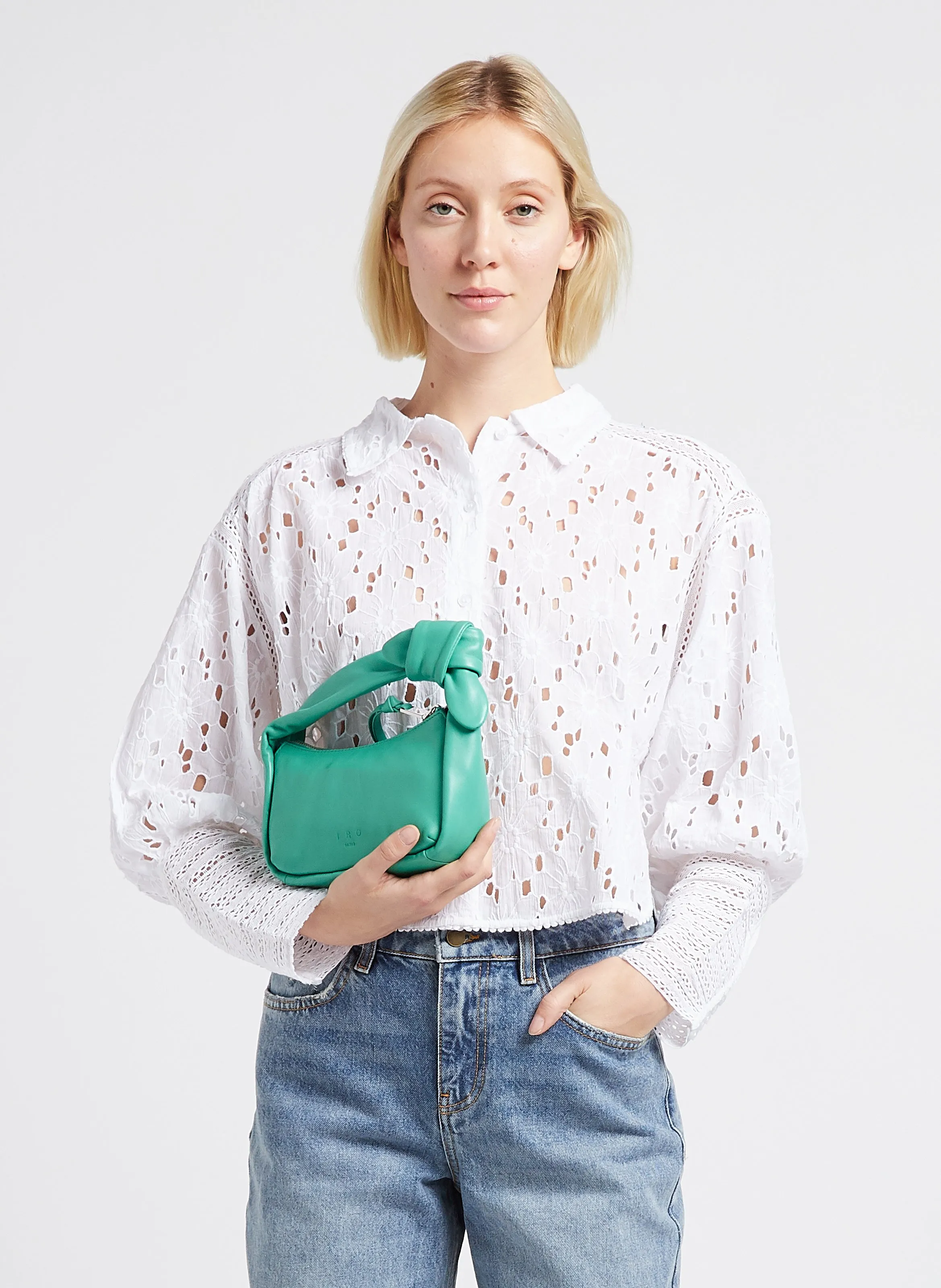  IRO   NOUEBABY - Borsa a mano in pelle d'agnello | Verde