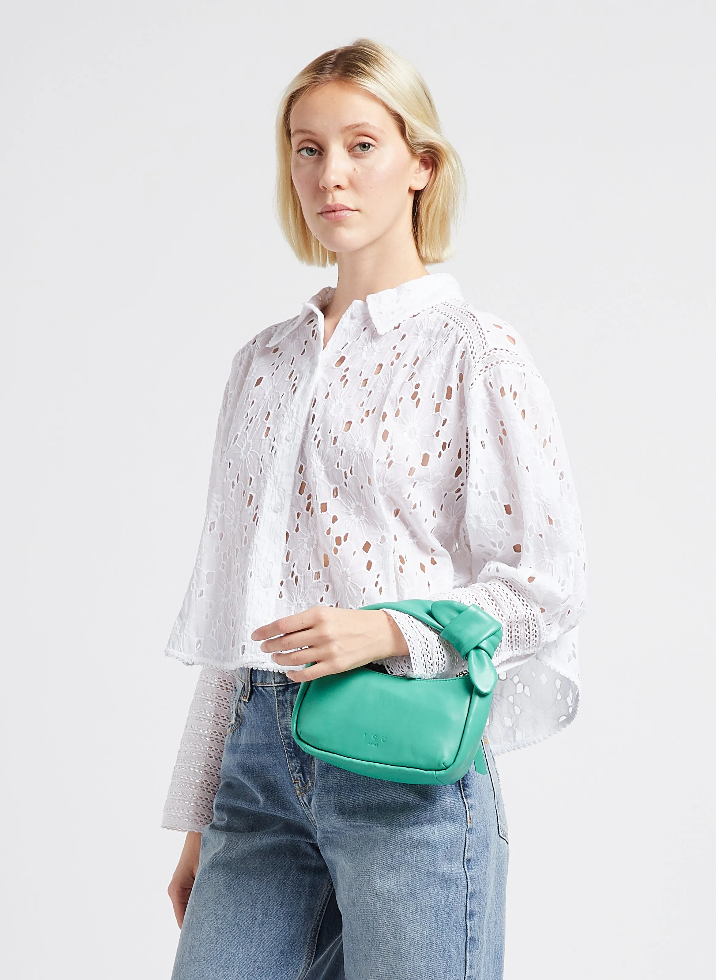  IRO   NOUEBABY - Borsa a mano in pelle d'agnello | Verde