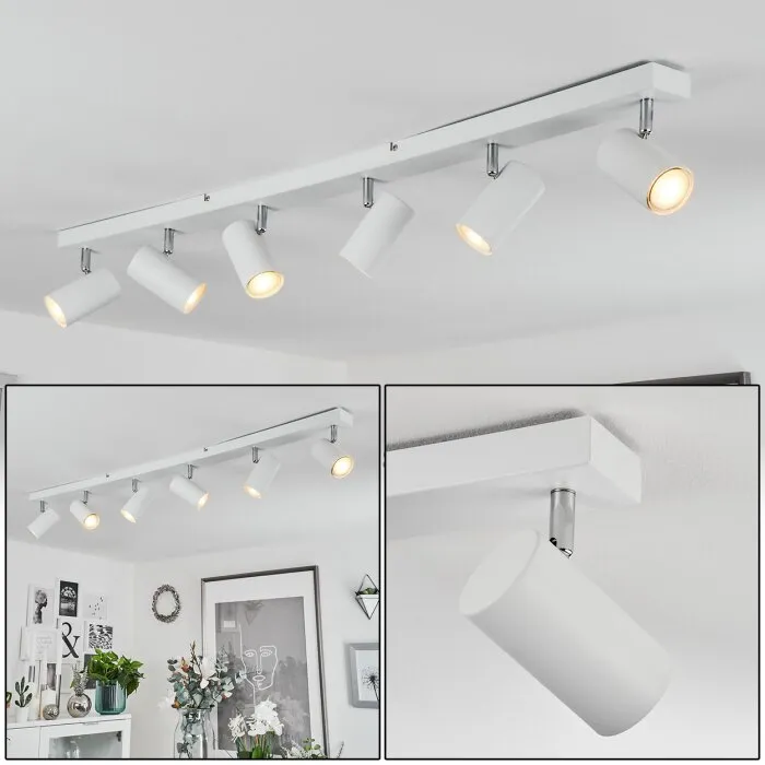 Javel Plafoniera Cromo, Bianco, 6-Luci