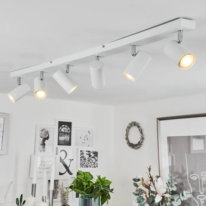 Javel Plafoniera Cromo, Bianco, 6-Luci