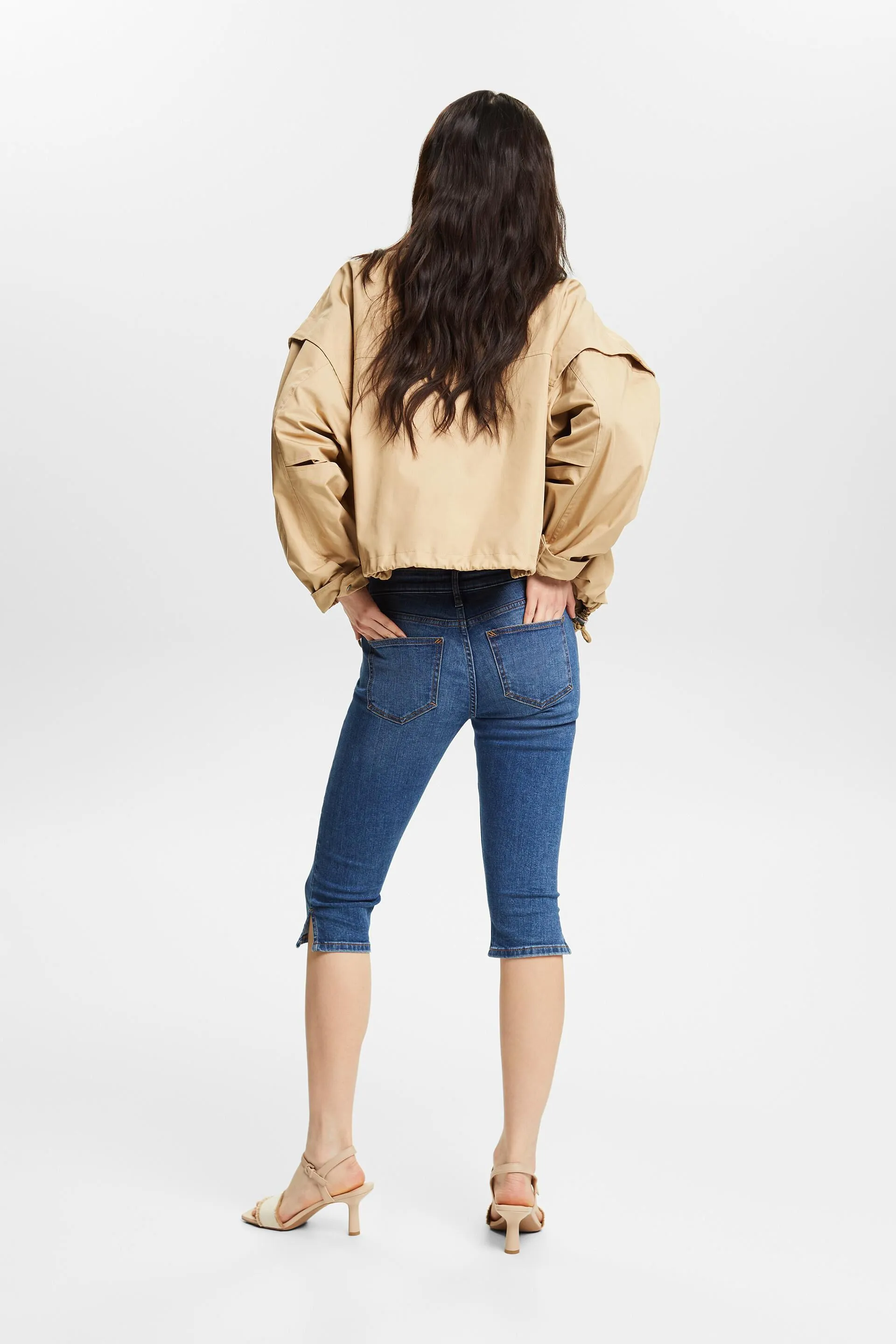 Jeans capri a vita media
