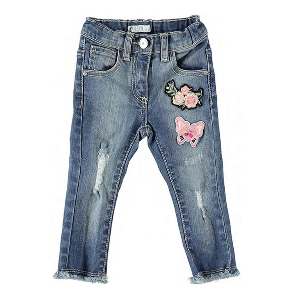 jeans lungo con toppe 5u223 bambina dodipetto 