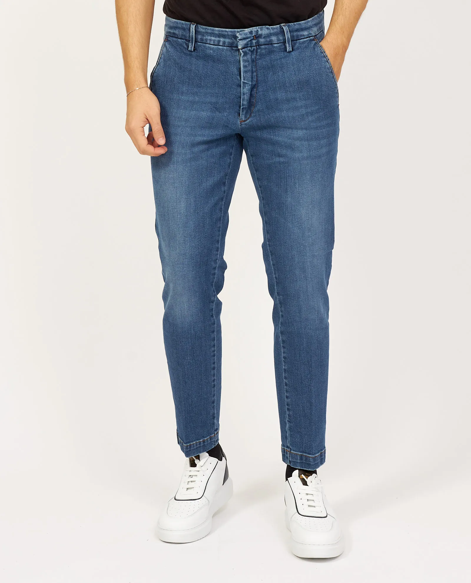 Jeans uomo slim fit SetteMezzo con ciappa