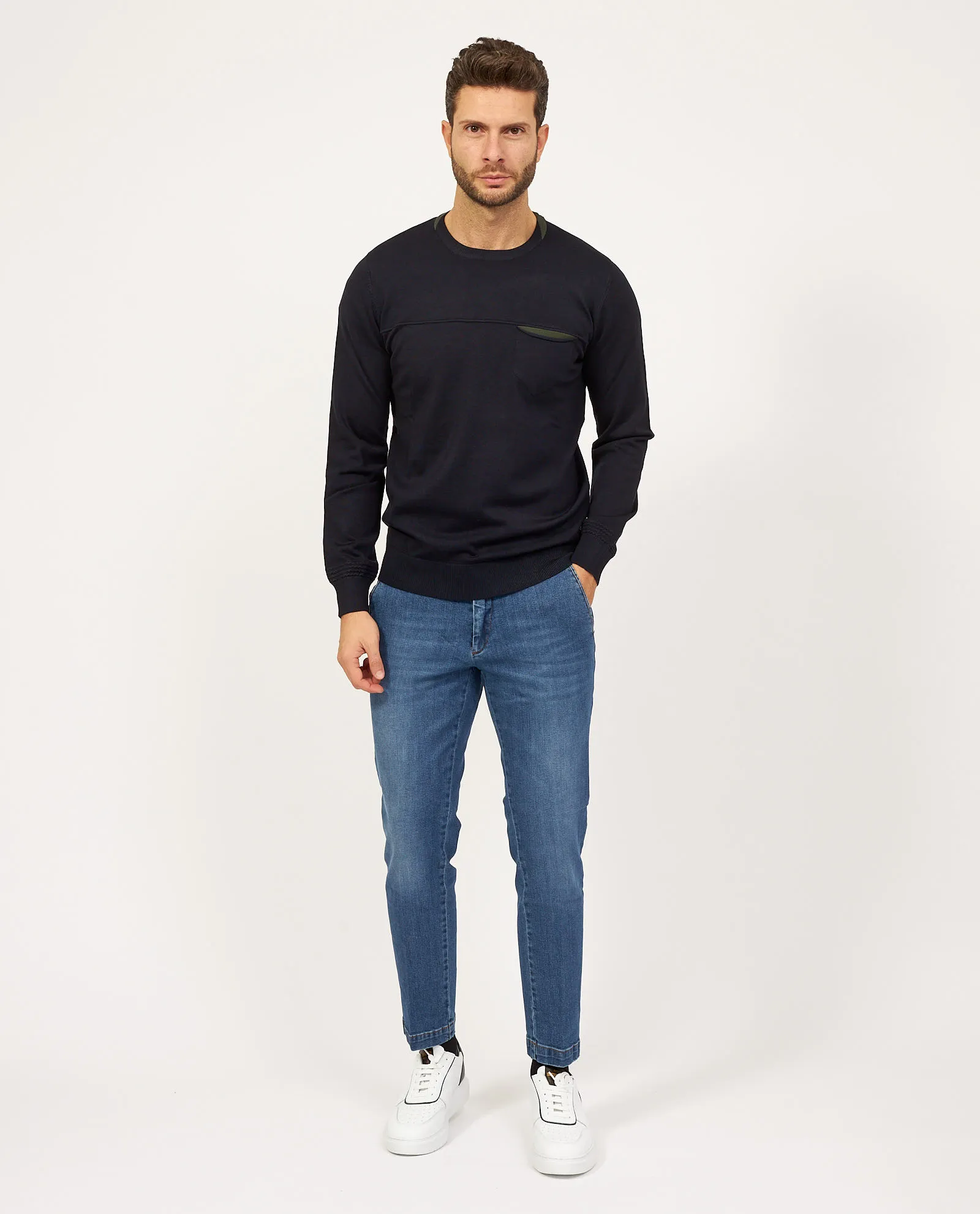 Jeans uomo slim fit SetteMezzo con ciappa