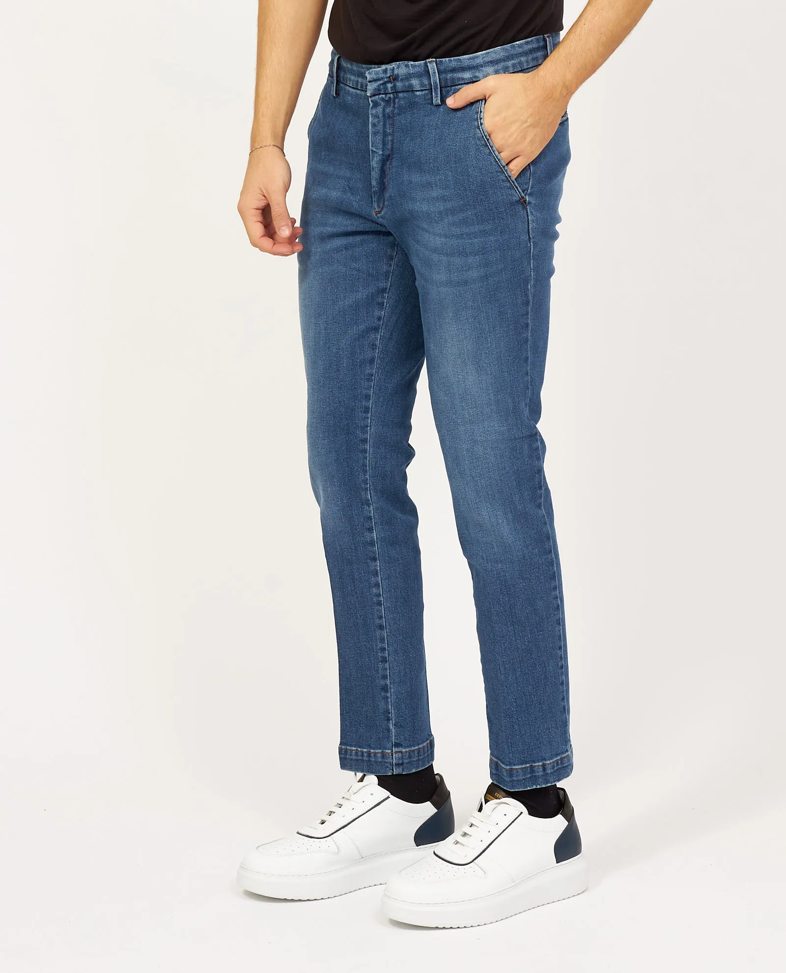 Jeans uomo slim fit SetteMezzo con ciappa
