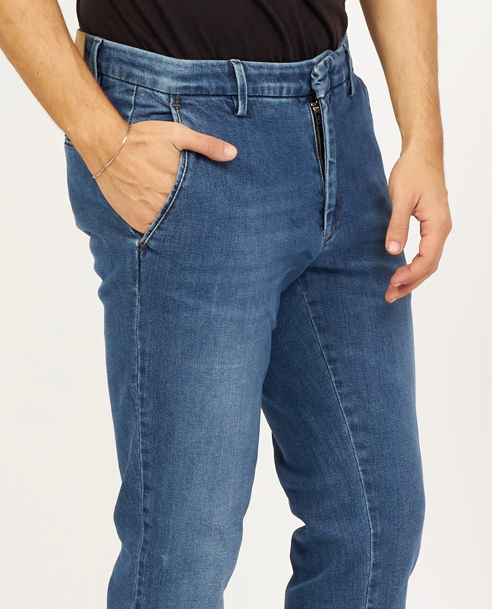 Jeans uomo slim fit SetteMezzo con ciappa