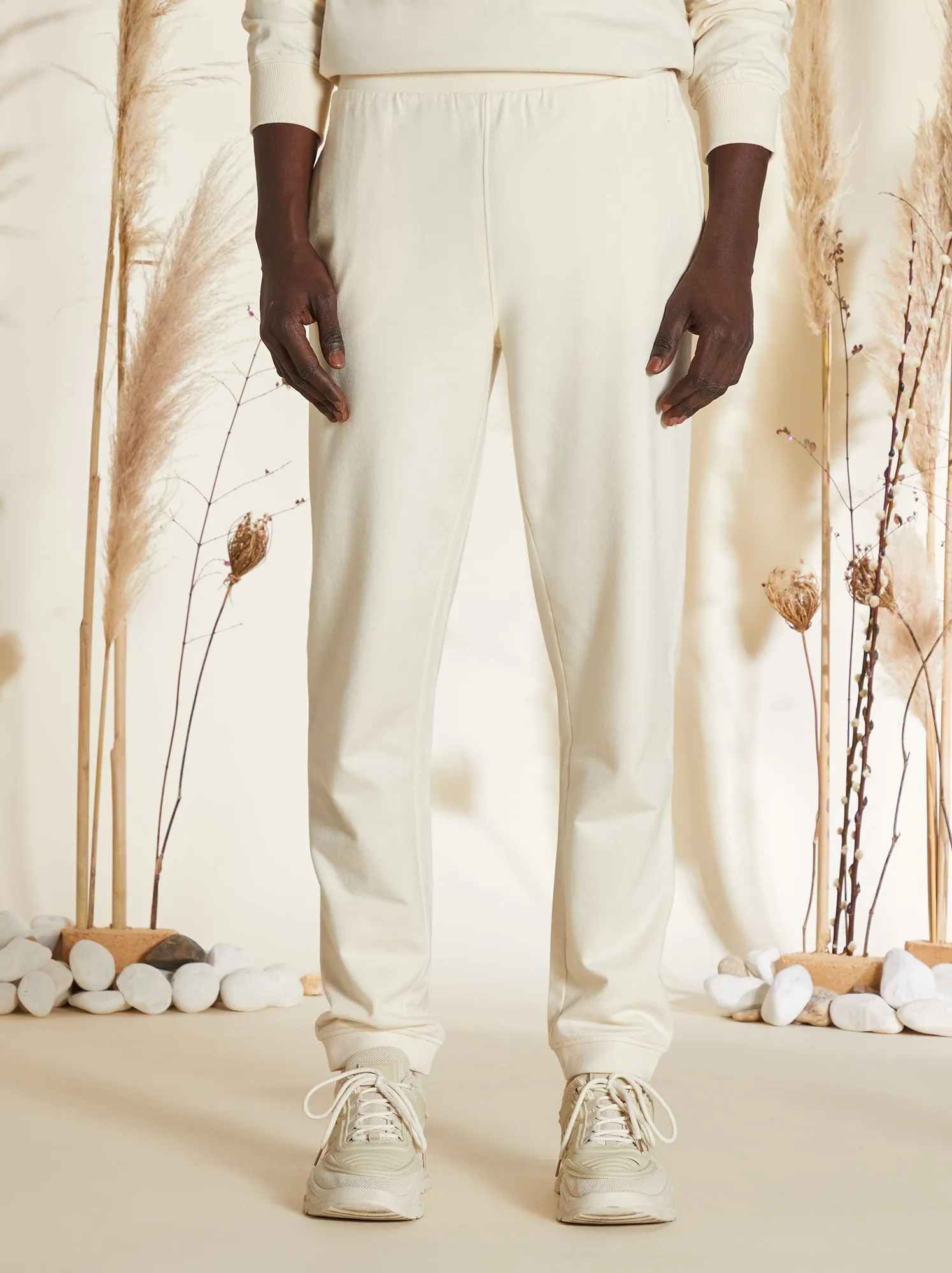 Joggers in tessuto felpato - BIANCO