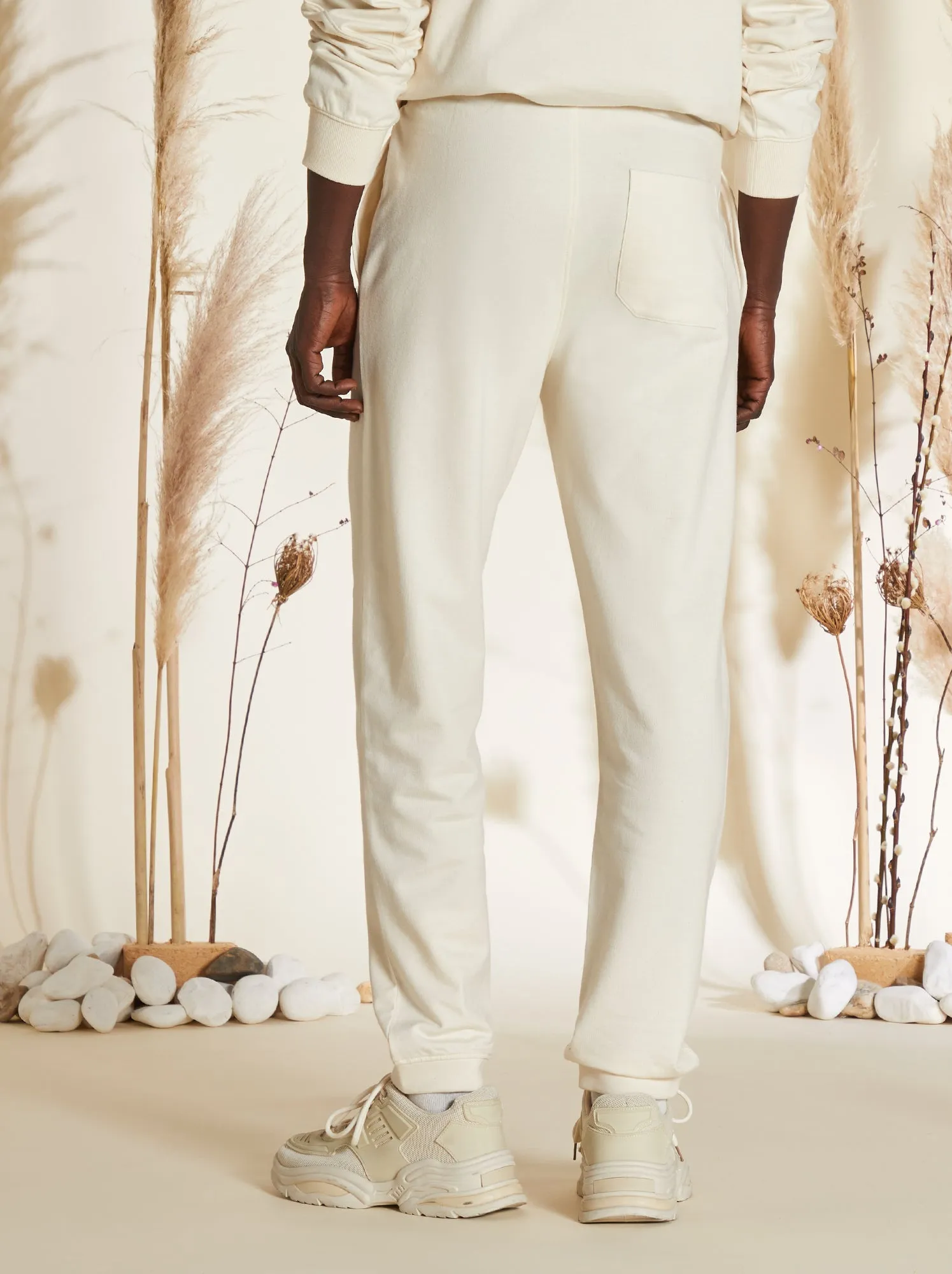 Joggers in tessuto felpato - BIANCO