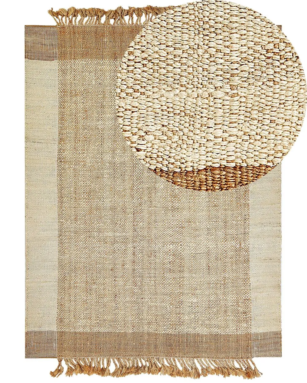 Jute Area Rug 160 x 230 cm Beige DEDEMLI