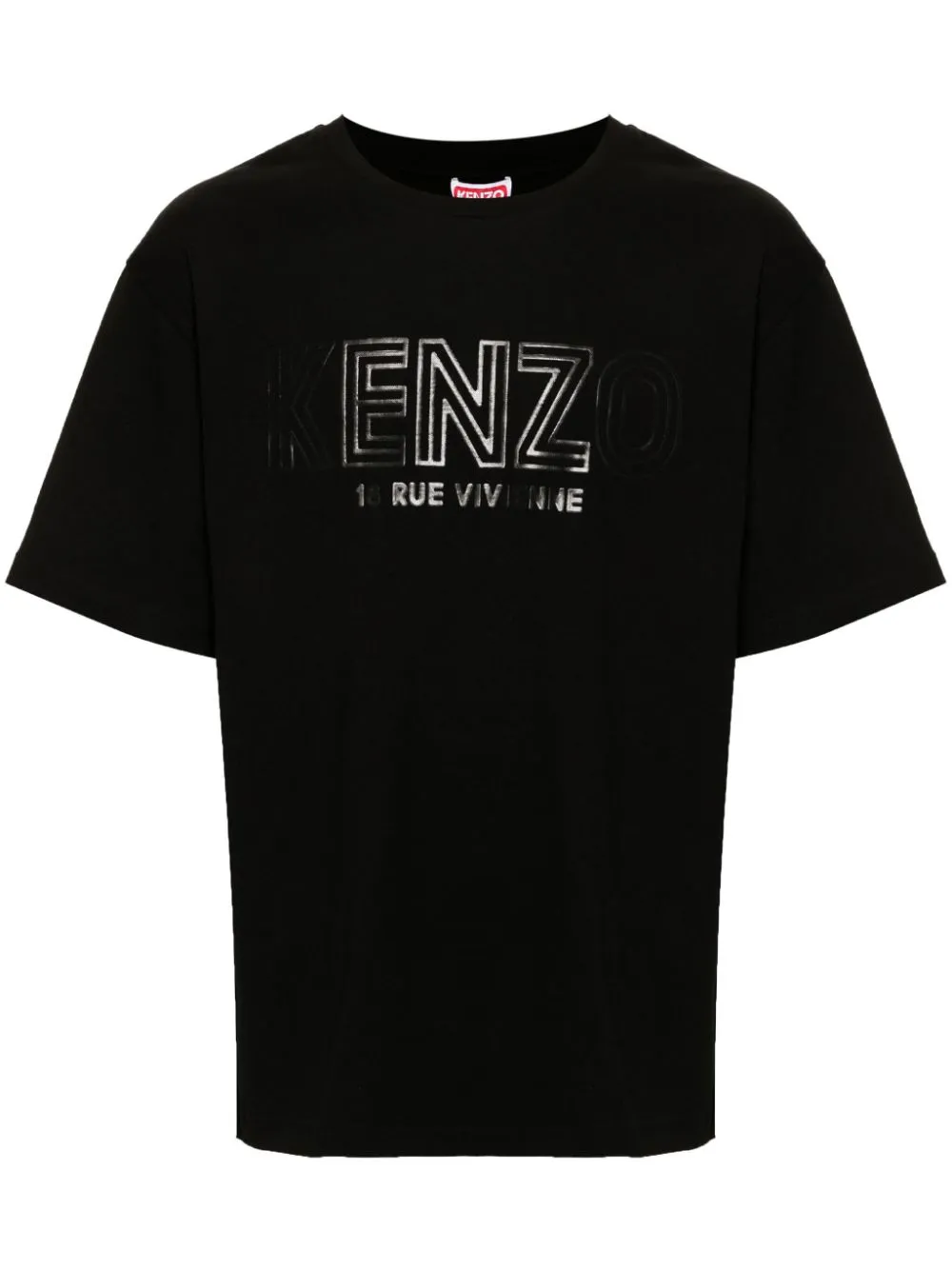 Kenzo T-shirt Nero Uomo Logo Applicato
