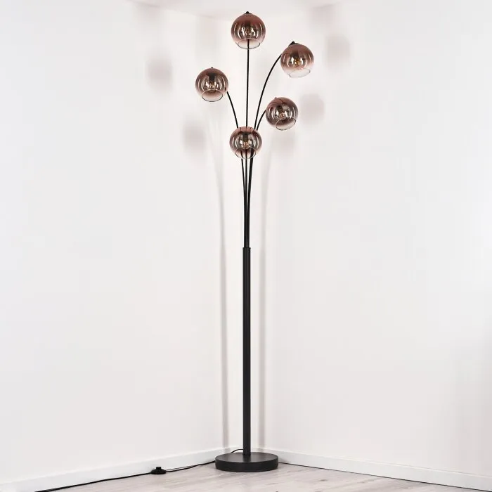 Koyoto Lampada da terra Chiaro, Ramato, 5-Luci