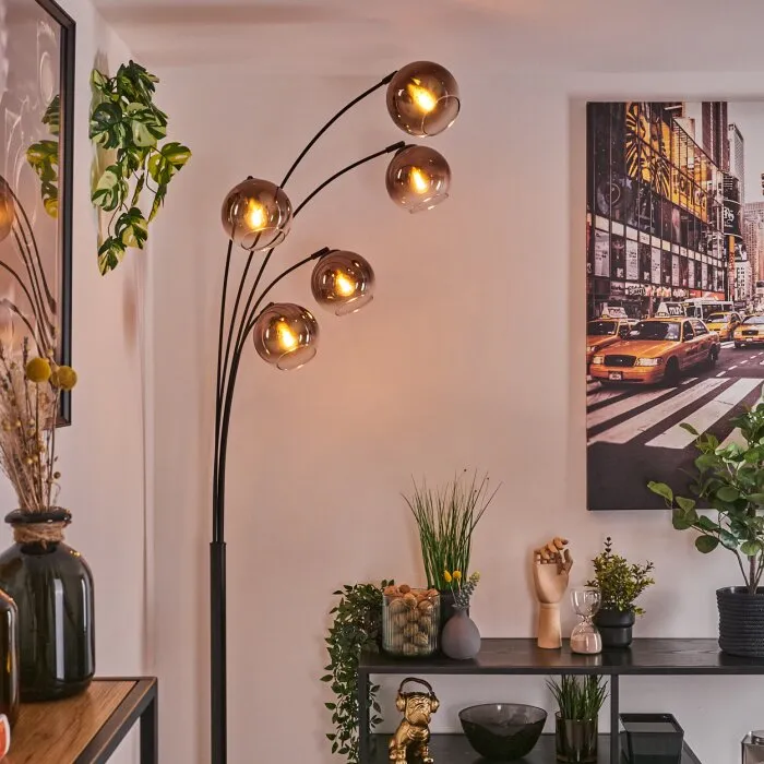 Koyoto Lampada da terra Chiaro, Ramato, 5-Luci
