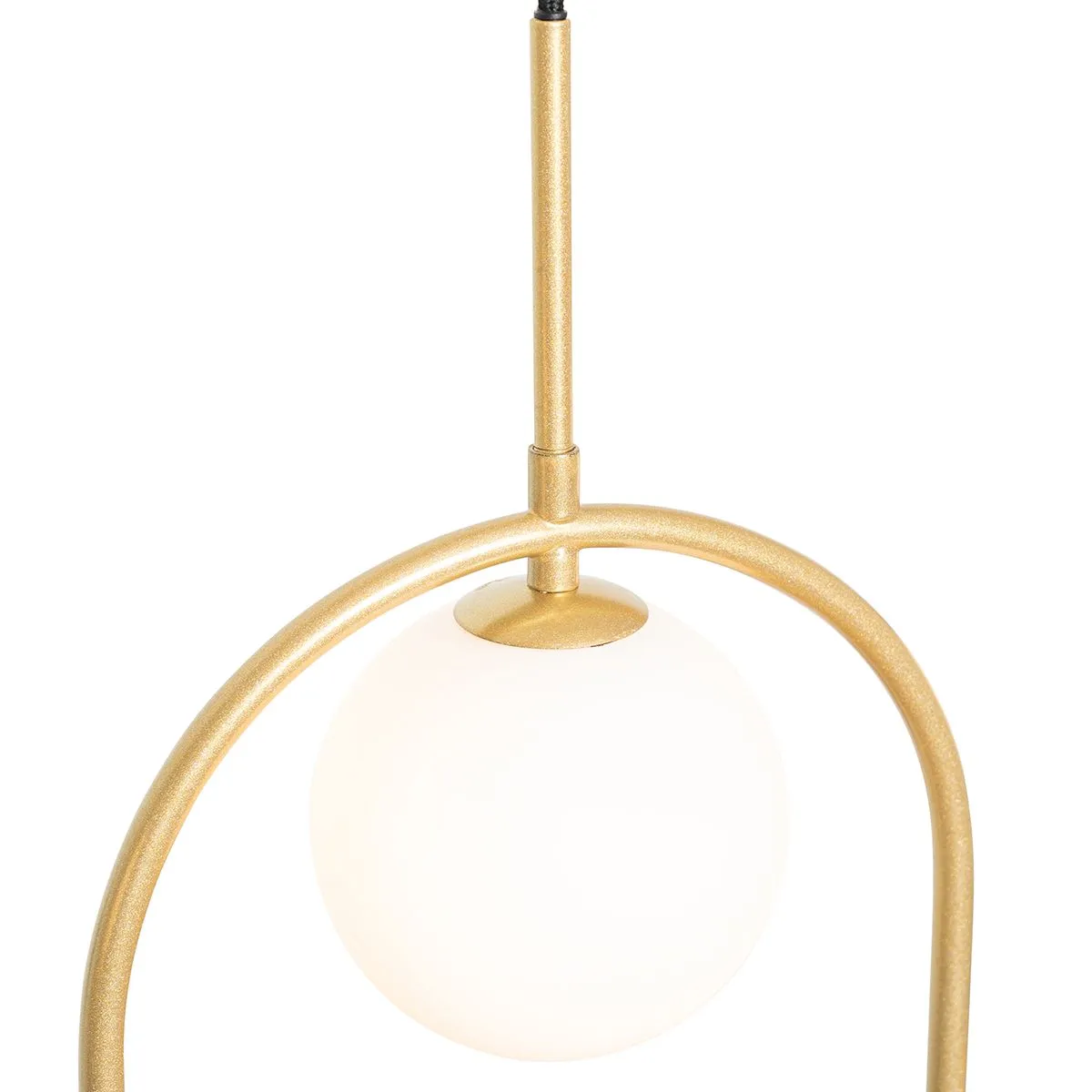 Lampada a sospensione art deco oro con vetro bianco 3 luci - Isabella