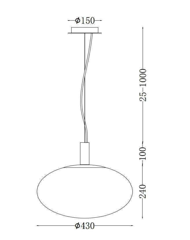 Lampada a Sospensione Perlas Sfera Vetro Trasparente Ovalizzata Maytoni