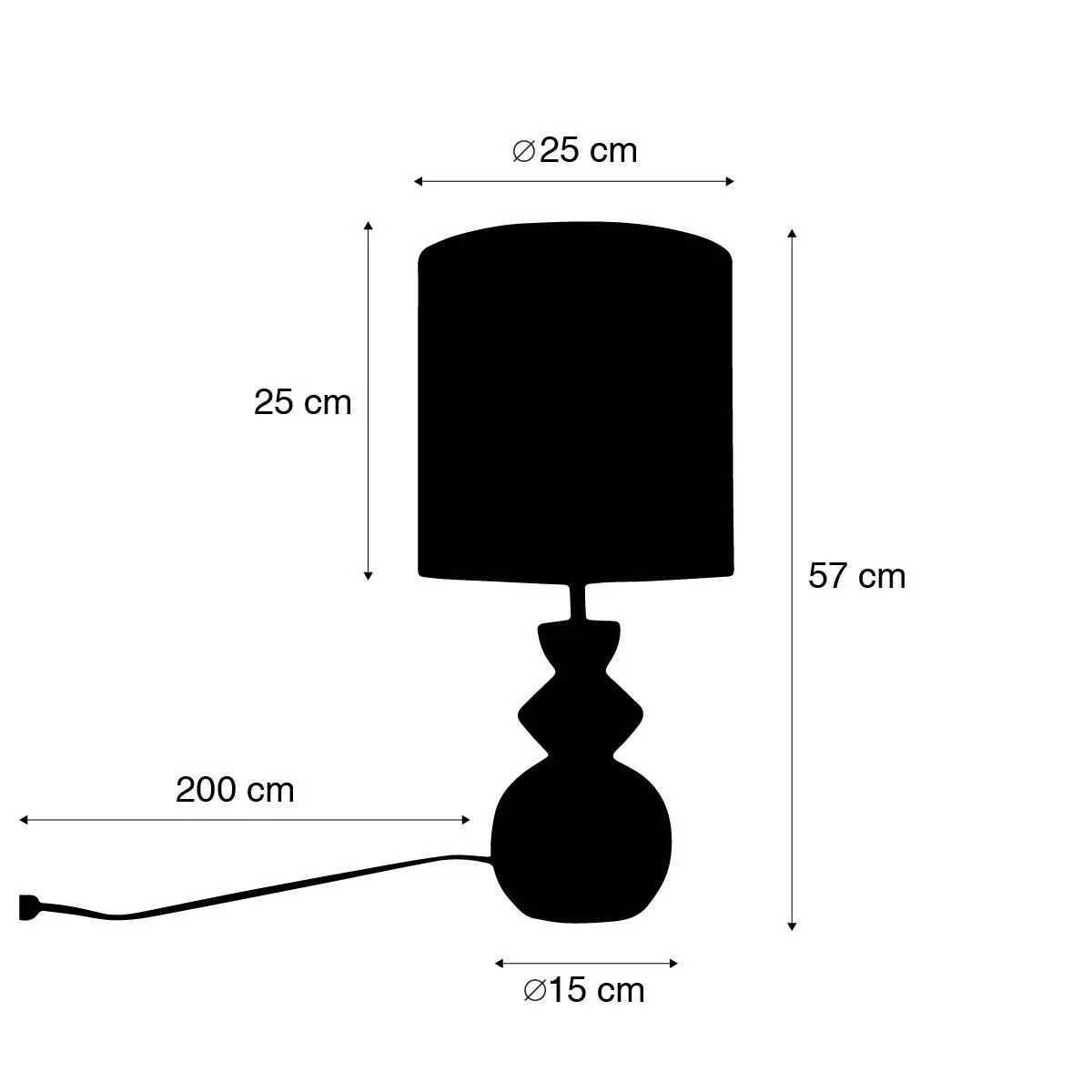 Lampada da tavolo di design con paralume in tessuto bianco grigio chiaro 25 cm - Alisia