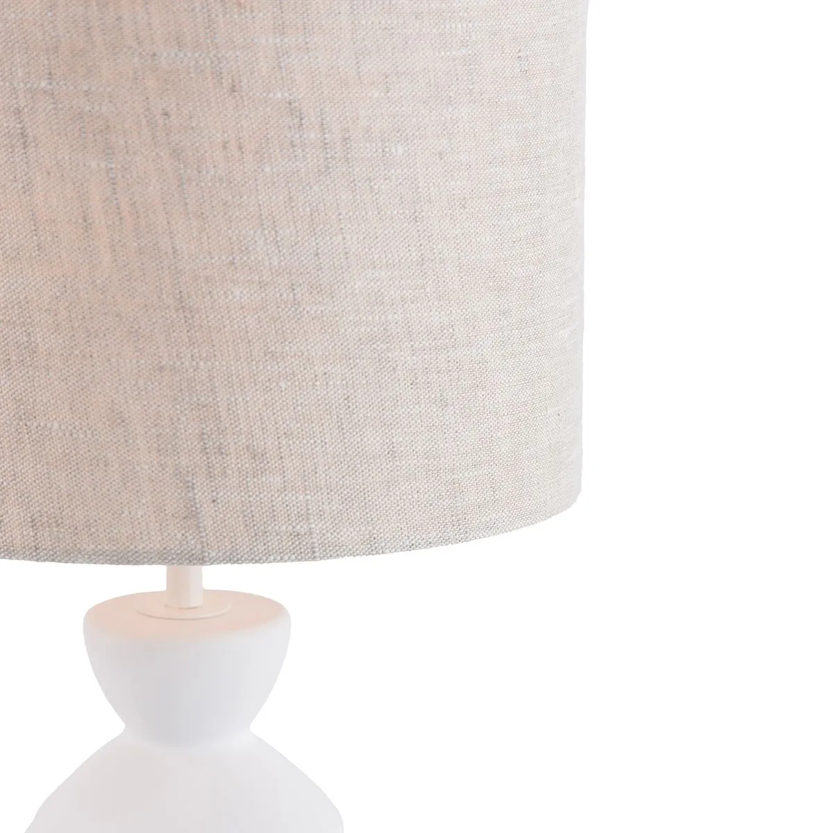 Lampada da tavolo di design con paralume in tessuto bianco grigio chiaro 25 cm - Alisia