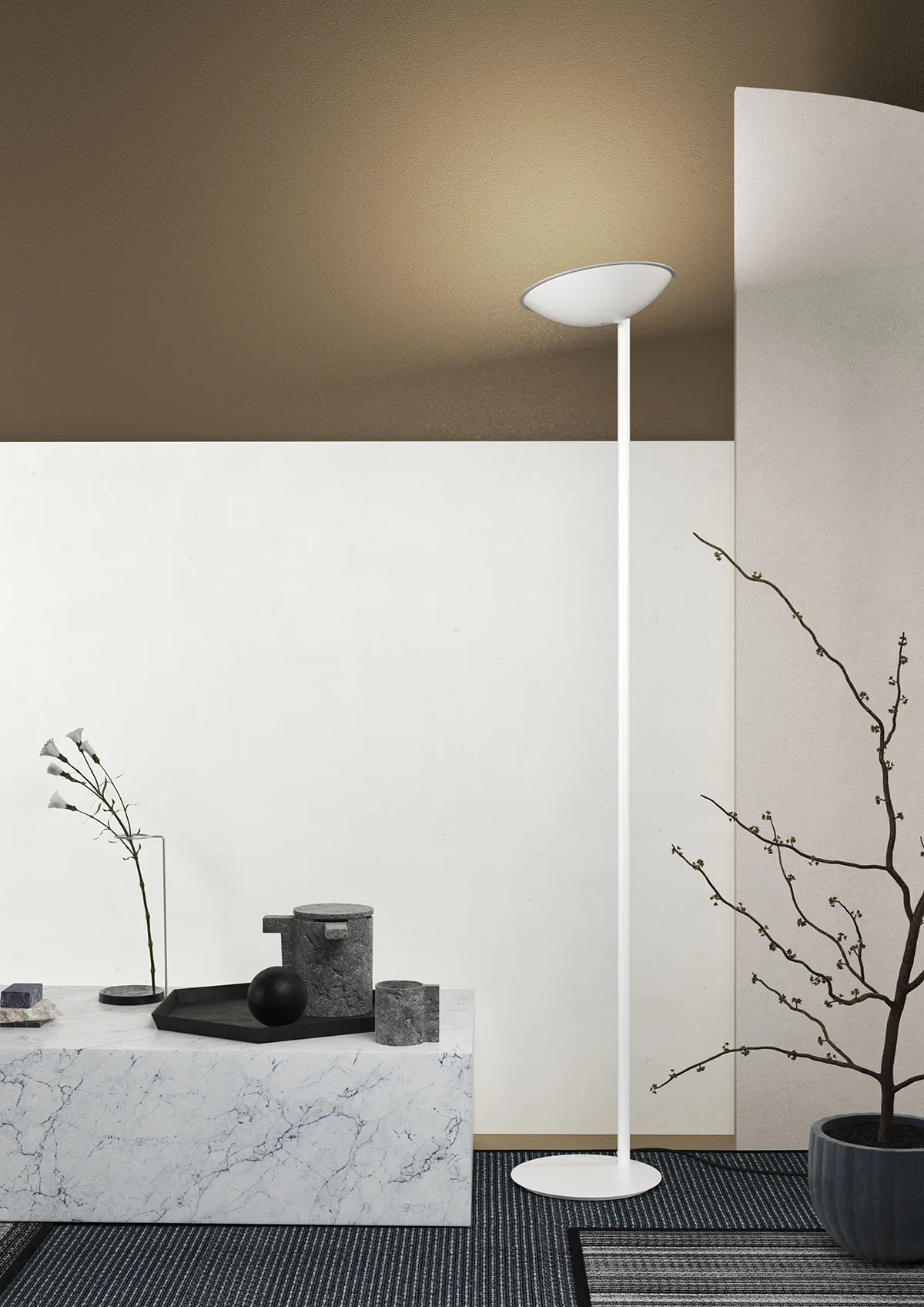 Lampada da Terra TOP LIGHT – MOOD Metallo Grigio Vetro Sabbiato