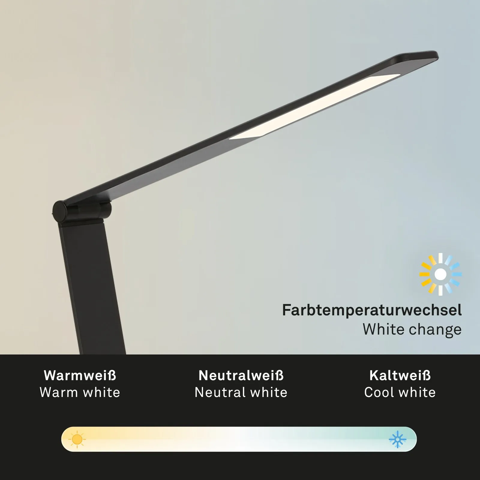 Lampada LED da scrivania Haiti touchdim CCT nero