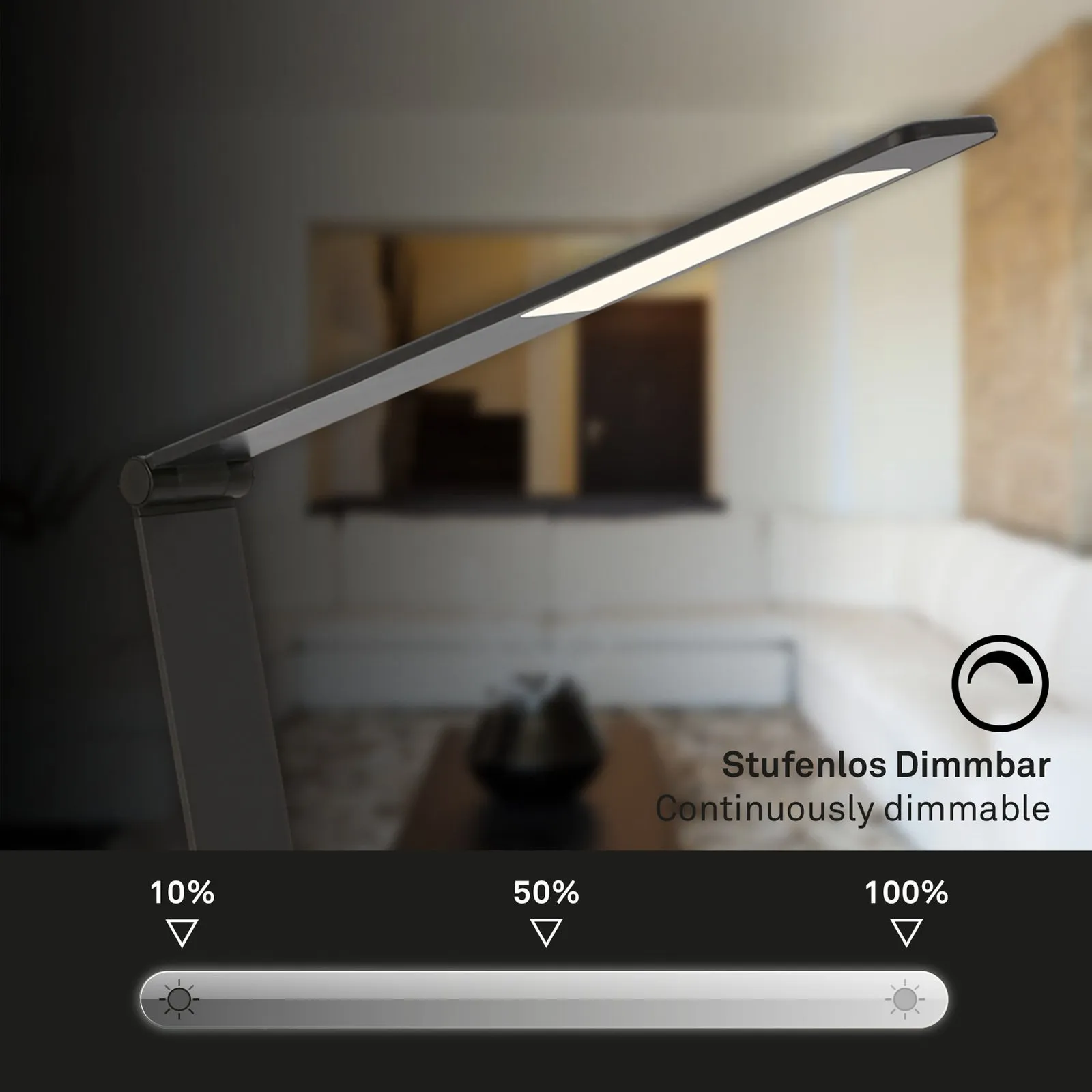 Lampada LED da scrivania Haiti touchdim CCT nero