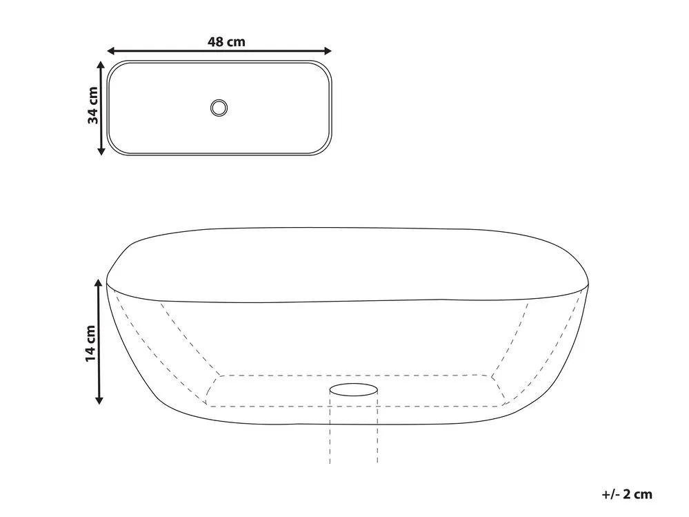 Lavabo bagno ceramica bianco 48 x 34 cm OMOA