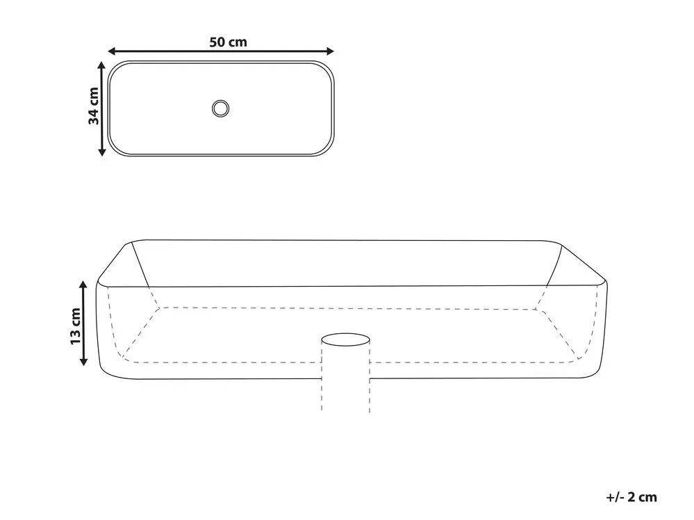 Lavabo bagno ceramica bianco 50 x 34 cm GELDO