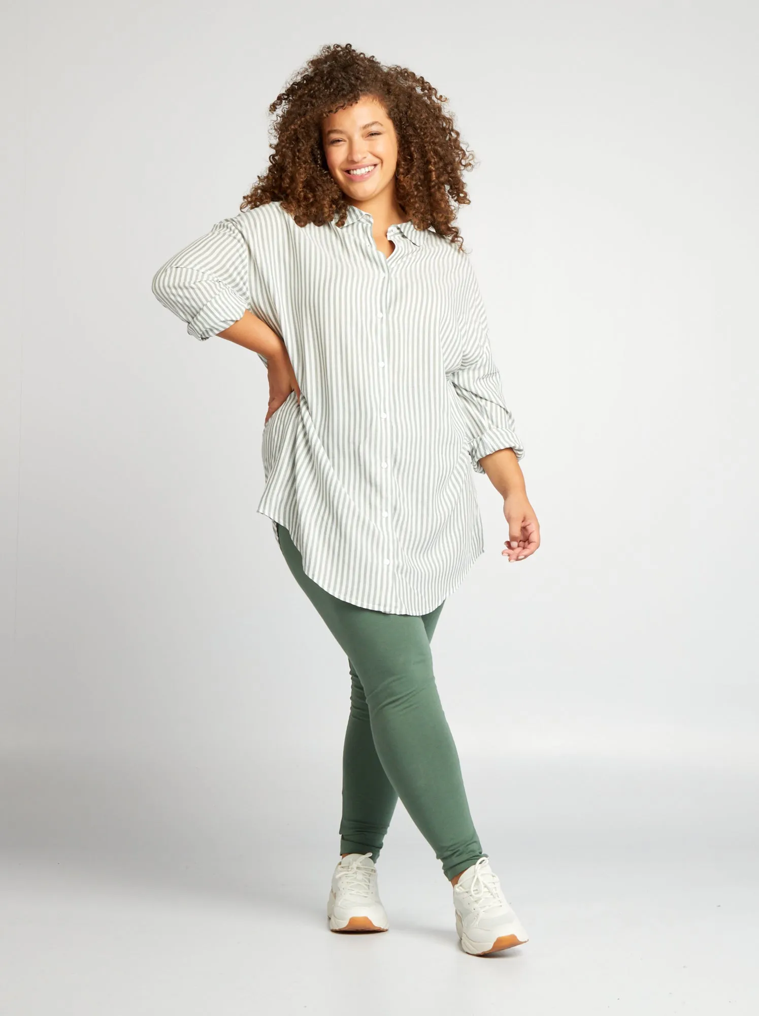 Leggings in tessuto stretch - VERDE