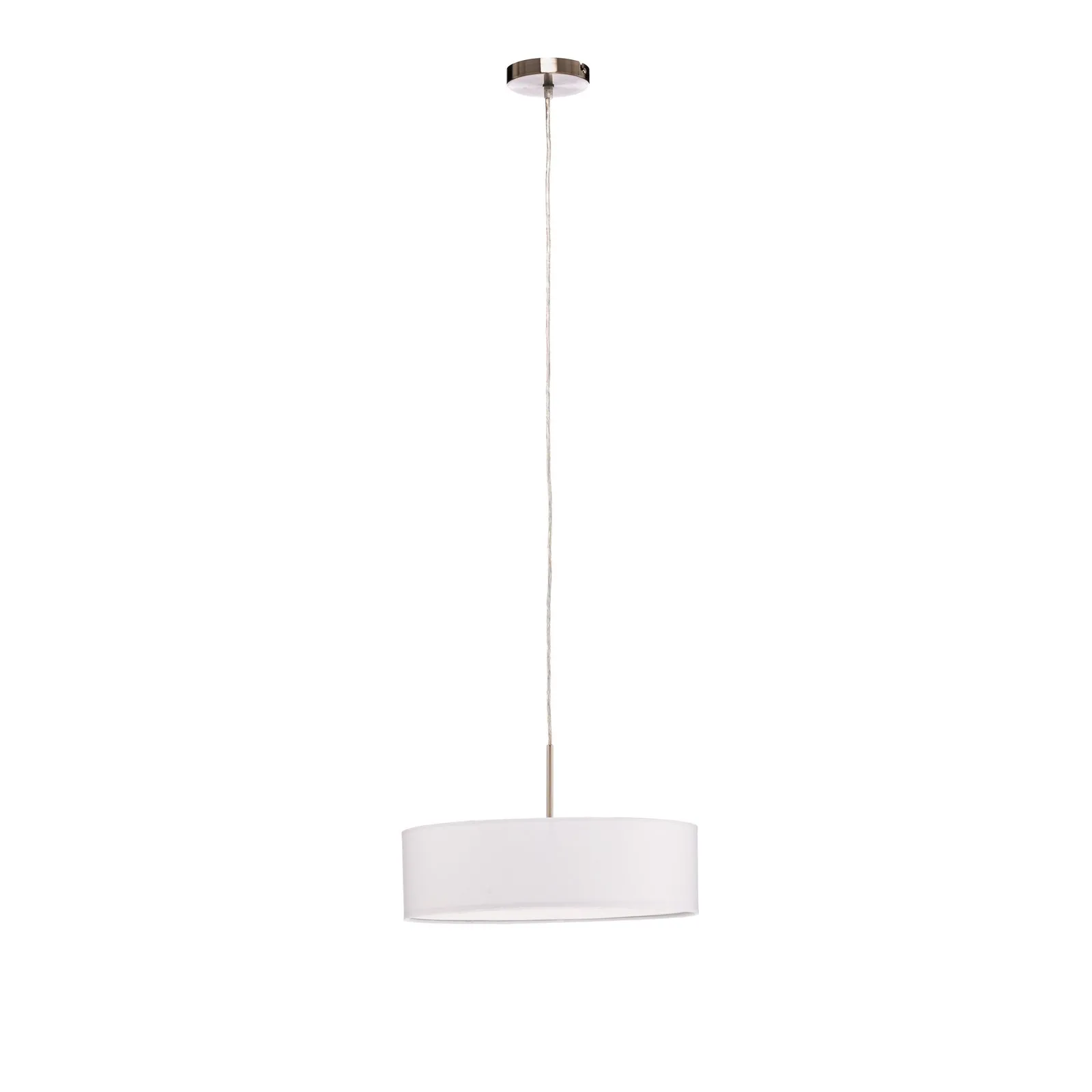 Lindby lampada a sospensione Sebatin, Ø 40 cm, bianco, tessuto, E27