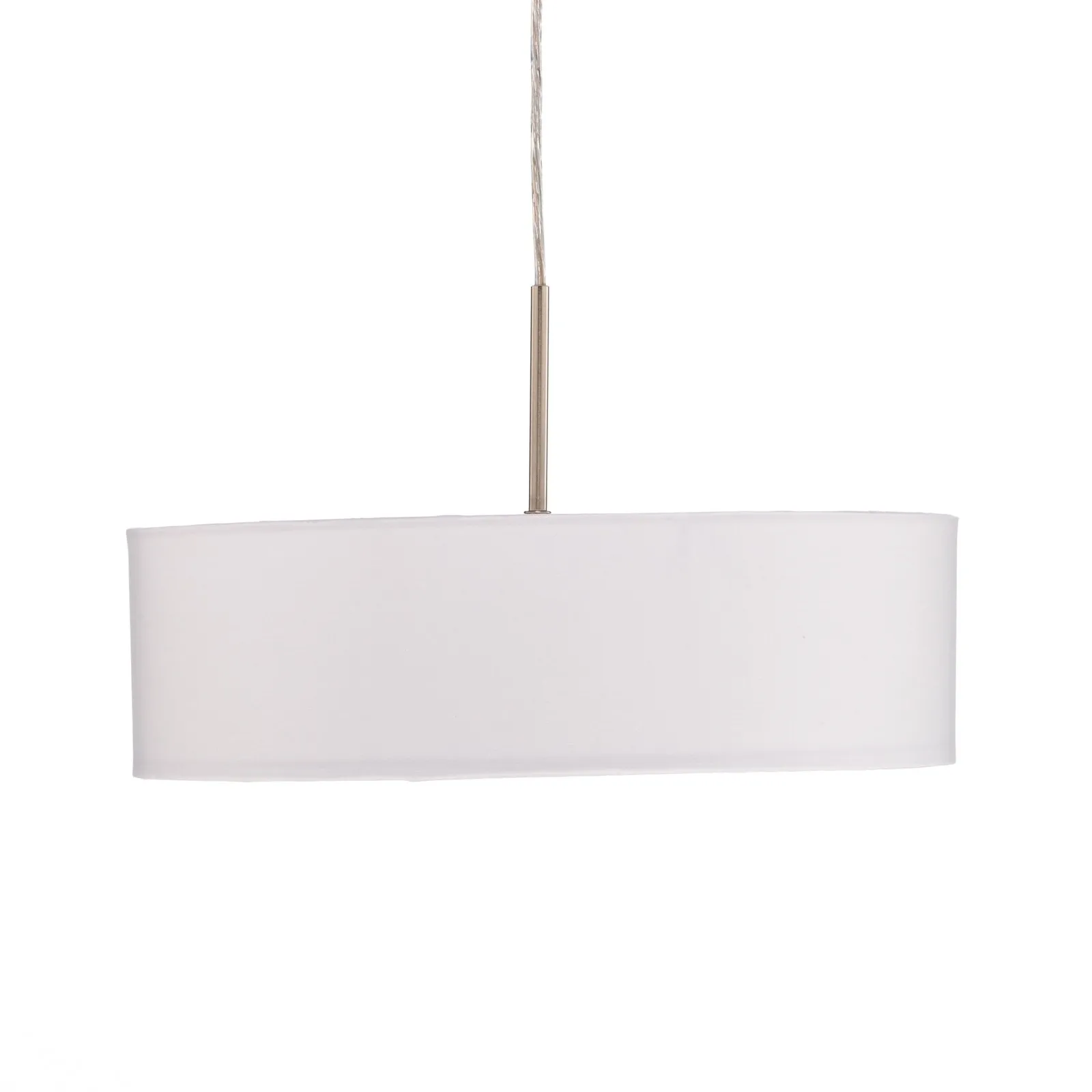 Lindby lampada a sospensione Sebatin, Ø 40 cm, bianco, tessuto, E27