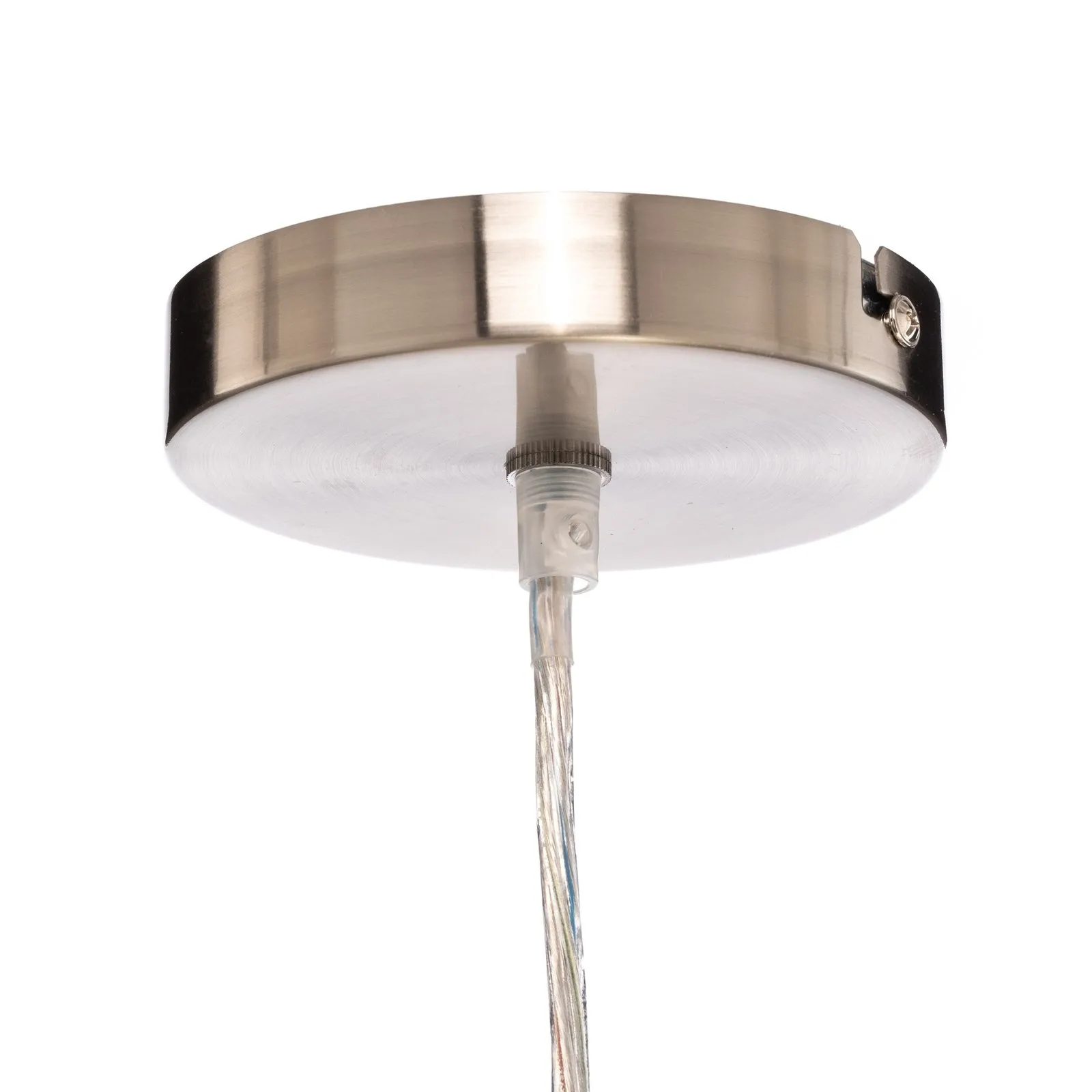 Lindby lampada a sospensione Sebatin, Ø 40 cm, bianco, tessuto, E27