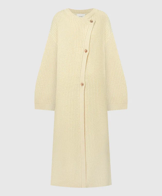 LISA YANG Cardigan lungo in cashmere giallo Elodie 2024023