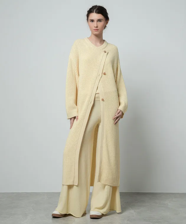 LISA YANG Cardigan lungo in cashmere giallo Elodie 2024023