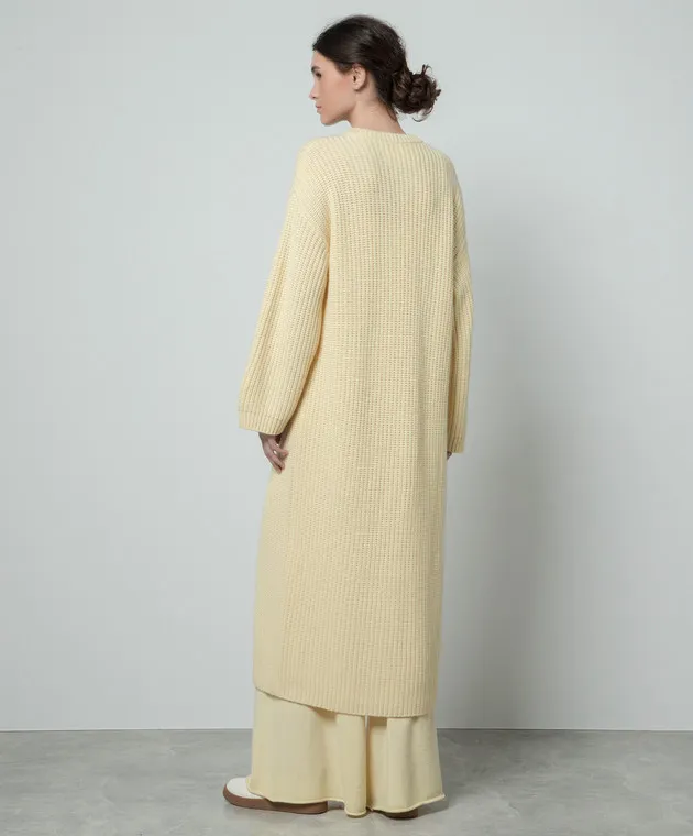 LISA YANG Cardigan lungo in cashmere giallo Elodie 2024023