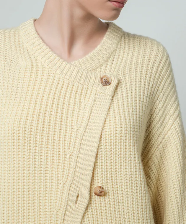 LISA YANG Cardigan lungo in cashmere giallo Elodie 2024023