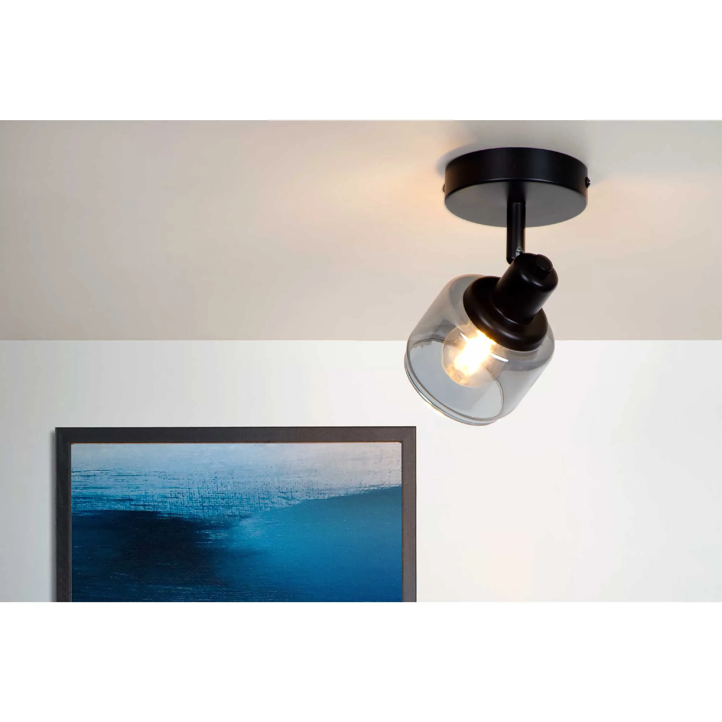 Lucide  Faretto dal design moderno in metallo e diffusore orientabile in vetro Bjorn - 40W
