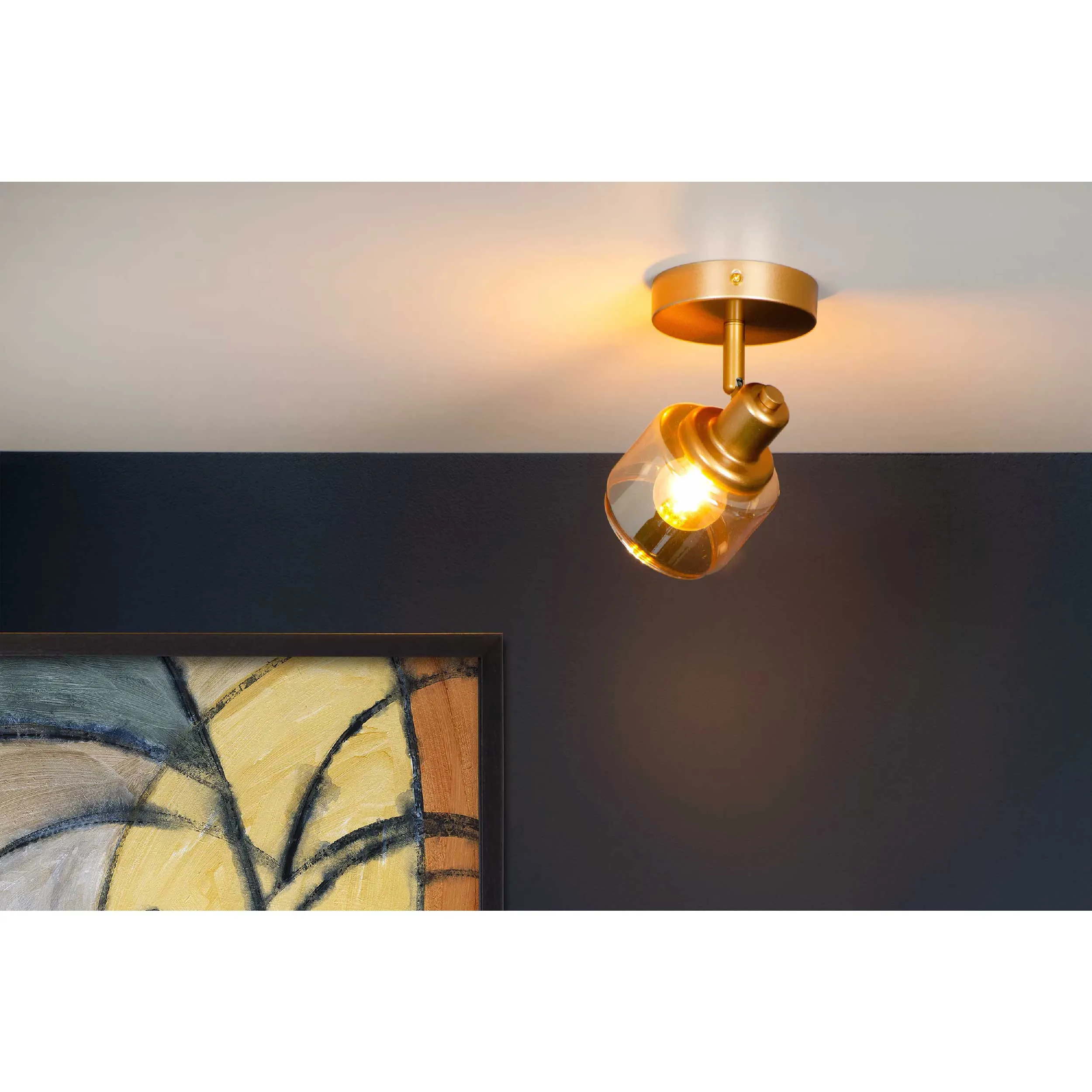 Lucide  Faretto dal design moderno in metallo e diffusore orientabile in vetro Bjorn - 40W