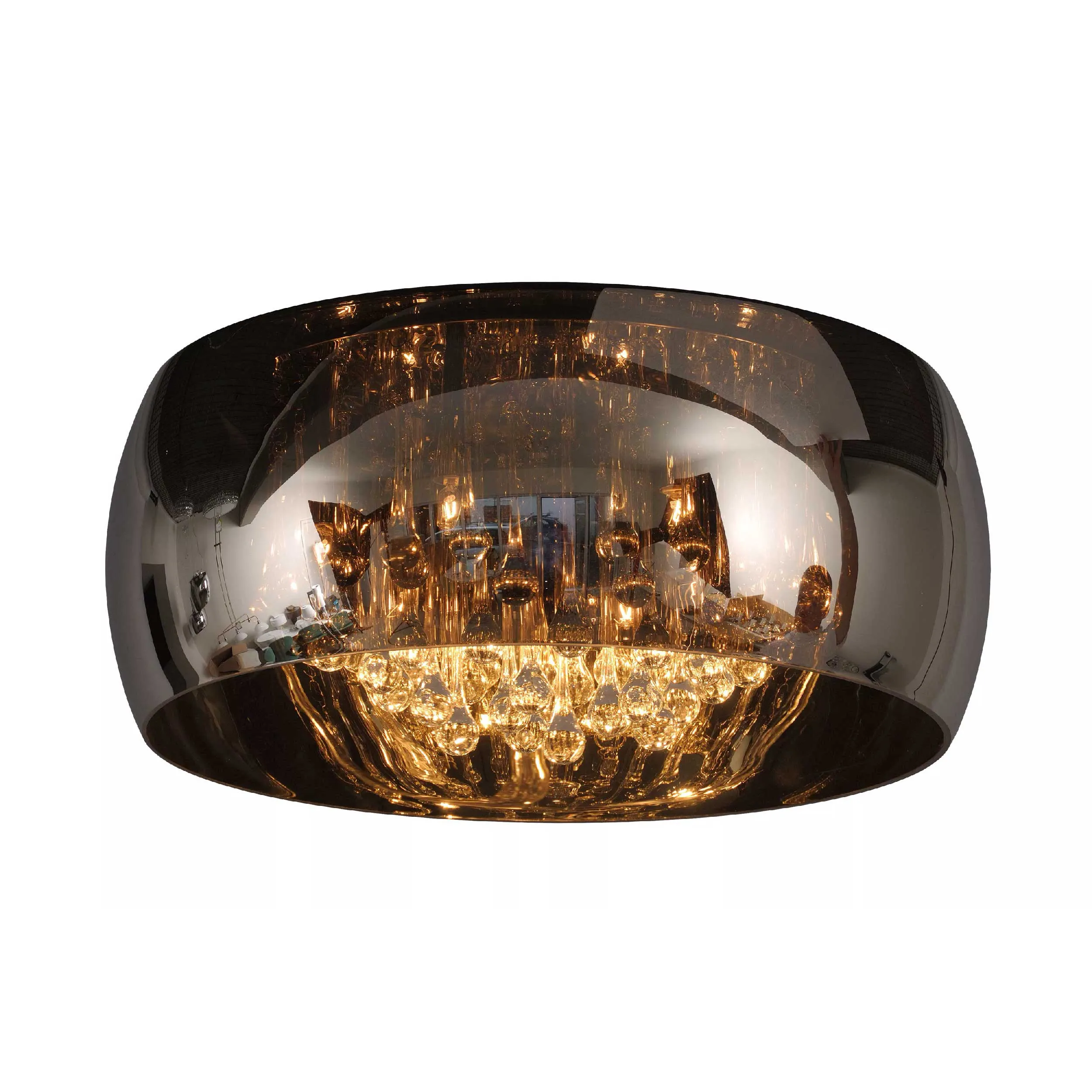 Lucide  Plafoniera da soffitto struttura grande in metallo e diffusore rotondo in vetro Pearl - 28W