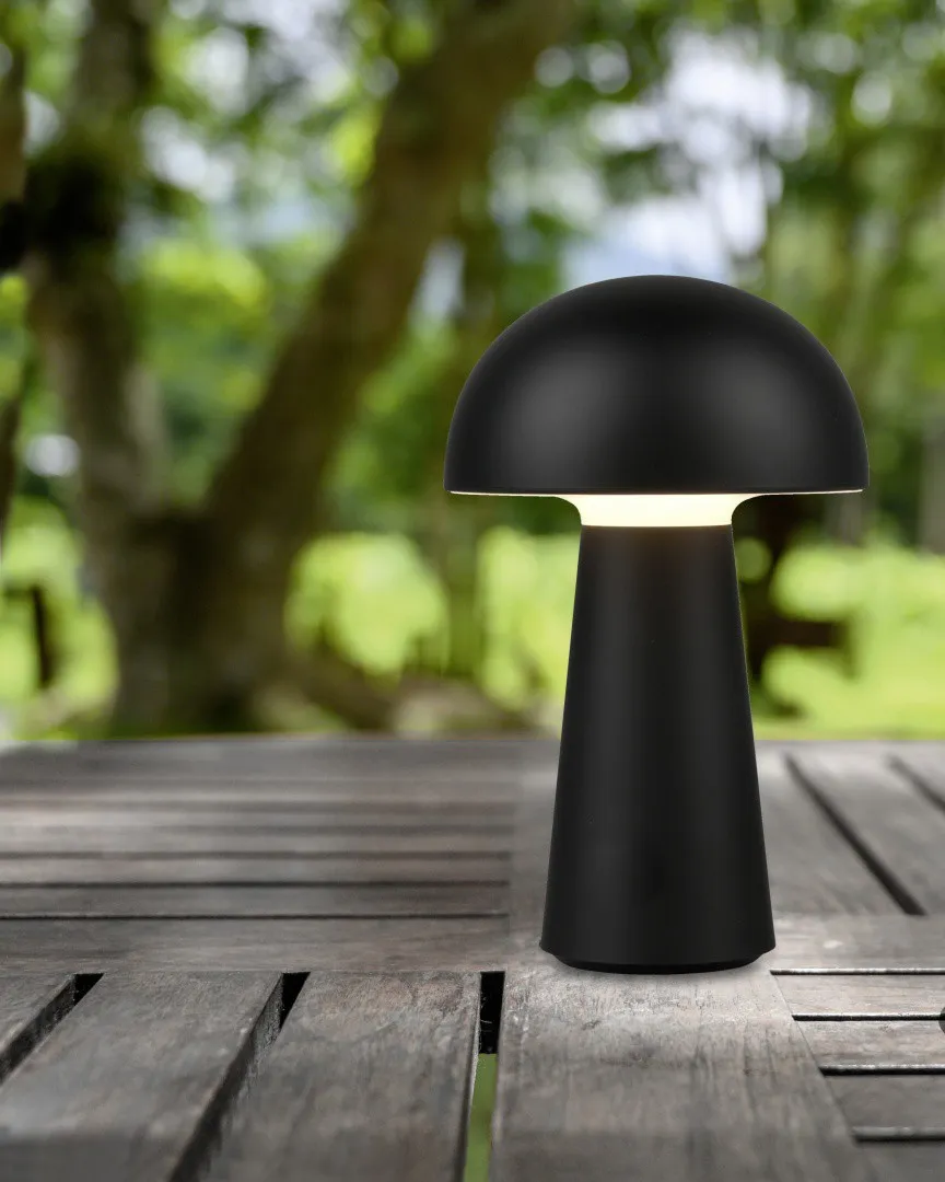 Lumetto Nero da Tavolo Funghetto Lennon Led IP44 USB Trio Lighting