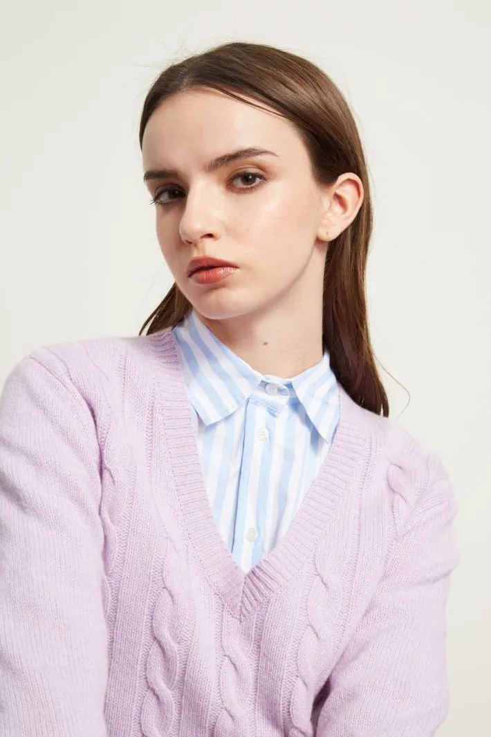 Maglia a trecce in cashmere