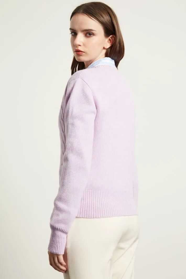 Maglia a trecce in cashmere