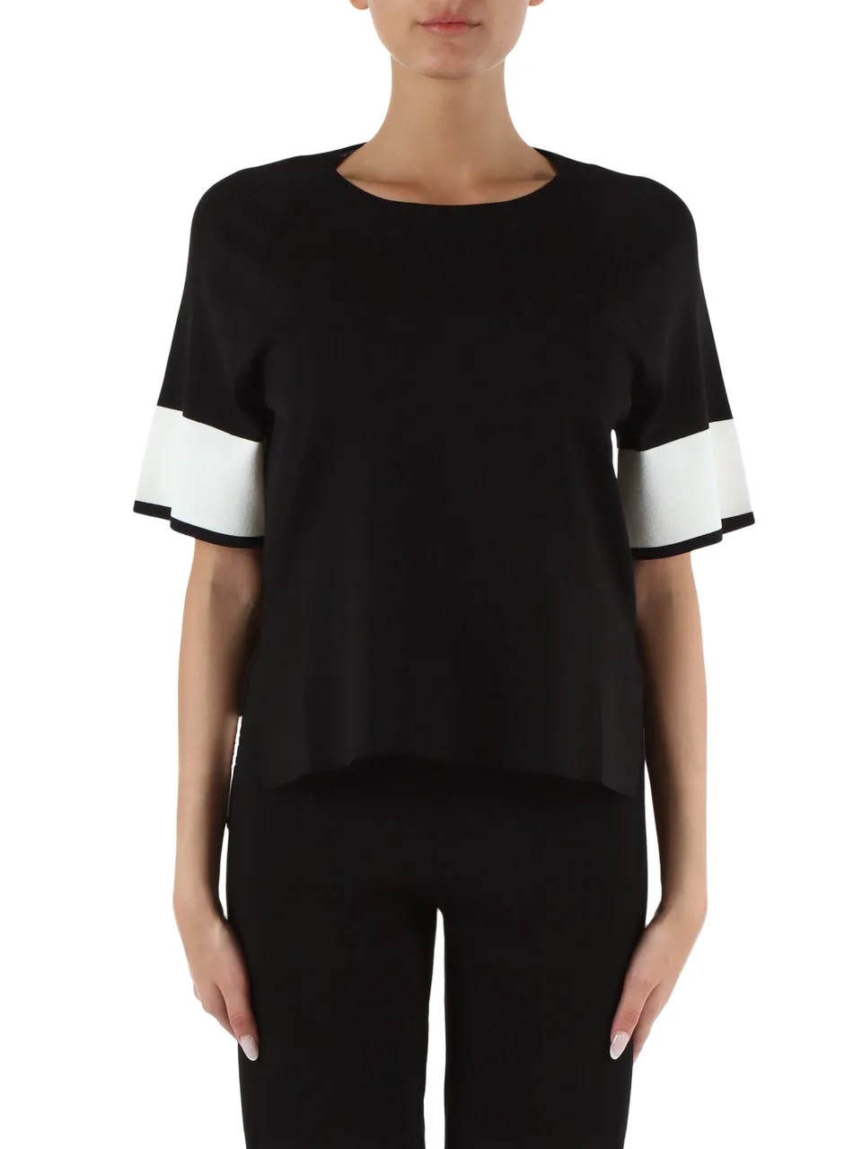 Maglia girocollo in misto viscosa