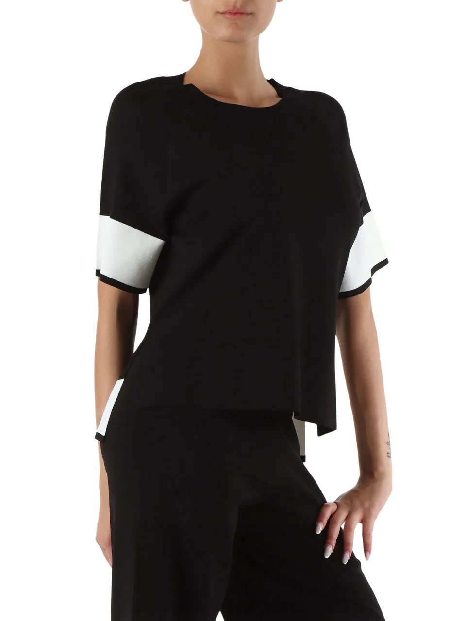 Maglia girocollo in misto viscosa
