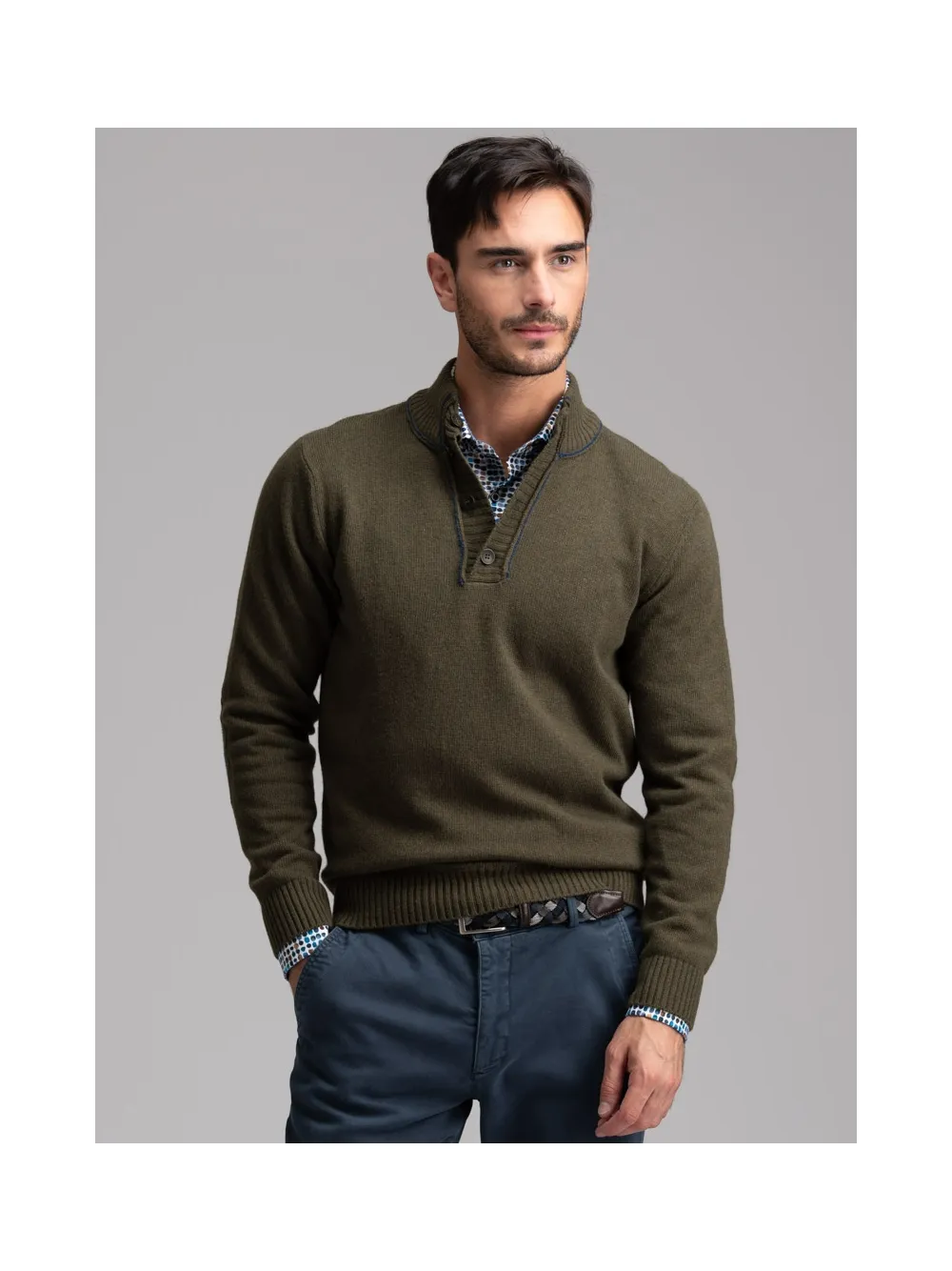 Maglia uomo lupetto misto cashmere