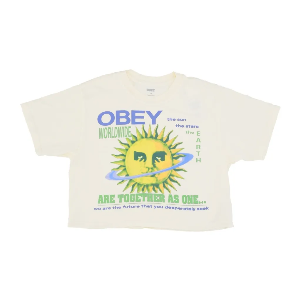 maglietta donna together as one weekend crop tee UNBLEACHED
