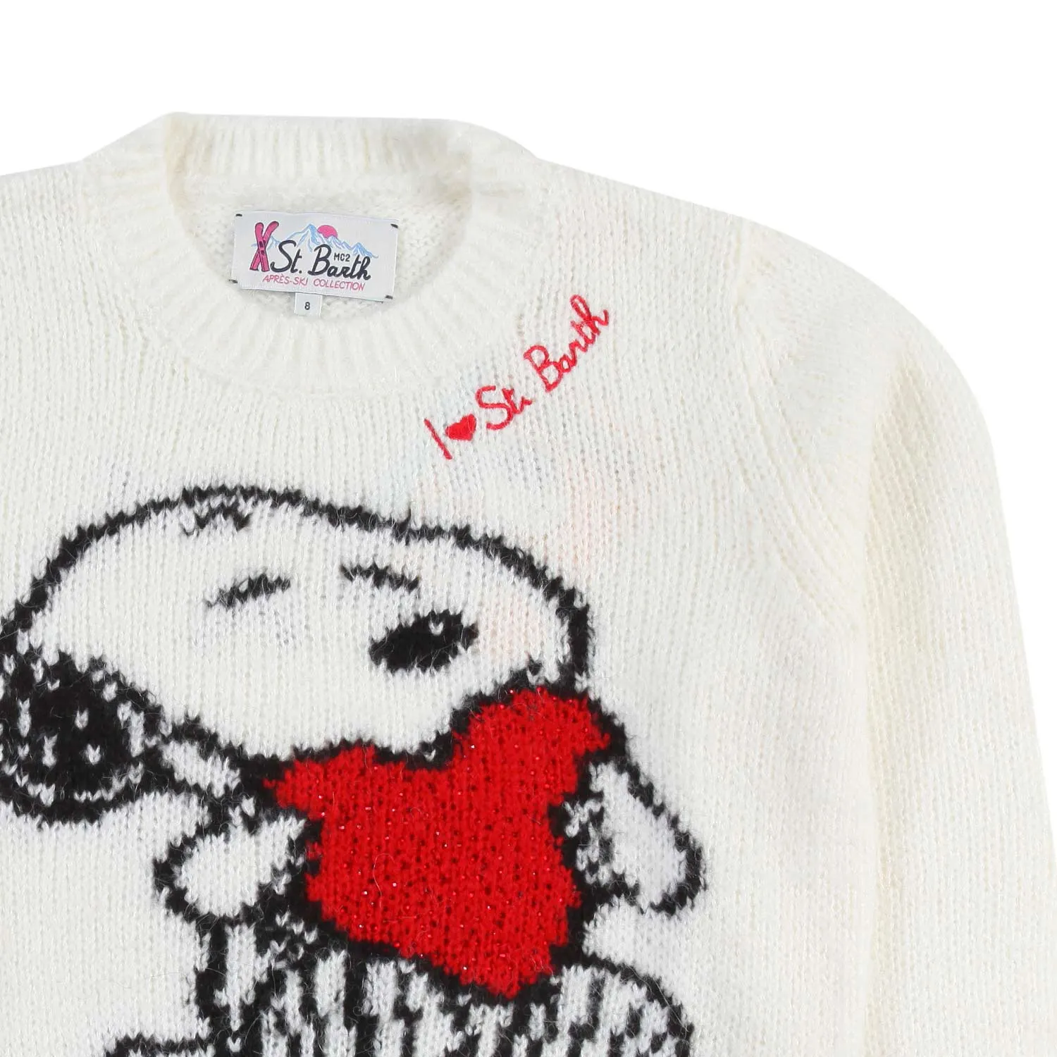 Maglione Snoopy Heart Panna Bambina E Ragazza
