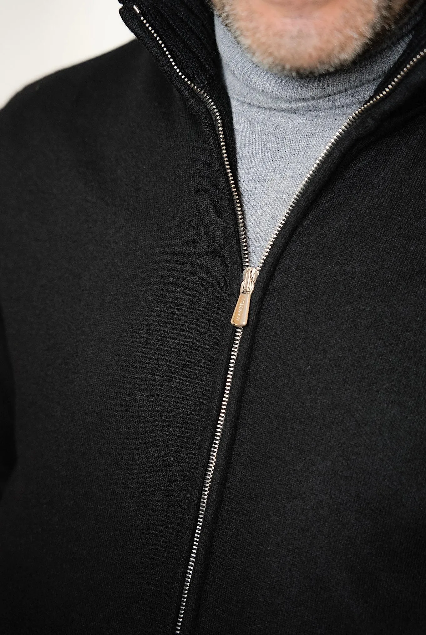 MANDELLI Giubbino in Jersey Cashmere Nero
