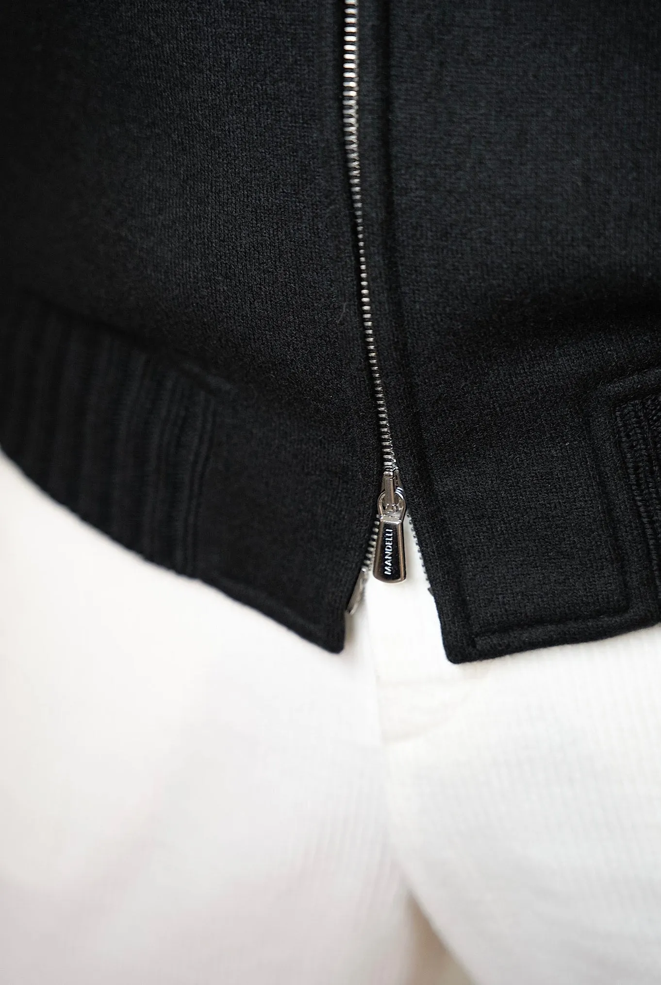 MANDELLI Giubbino in Jersey Cashmere Nero